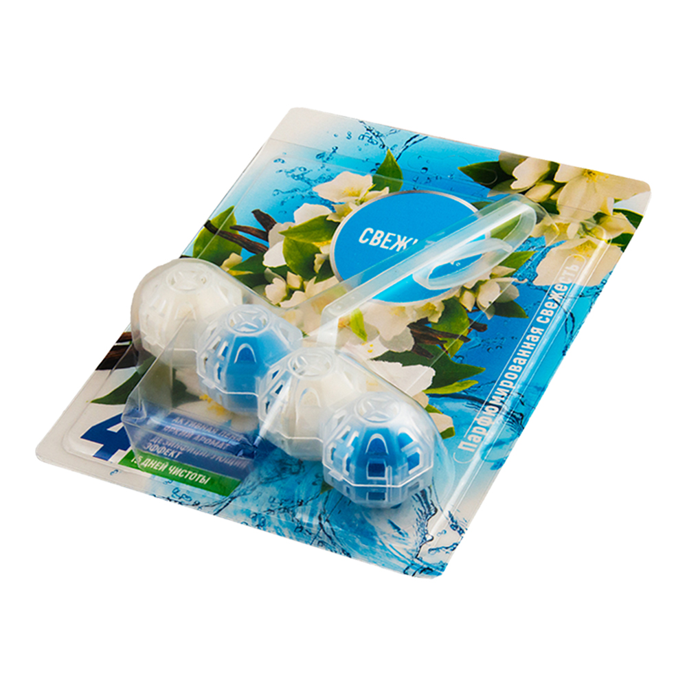 картинка Освежитель для туалета Свежинка Парфюмированная свежесть, 4 в 1, подвесной, шарики, 50 г 