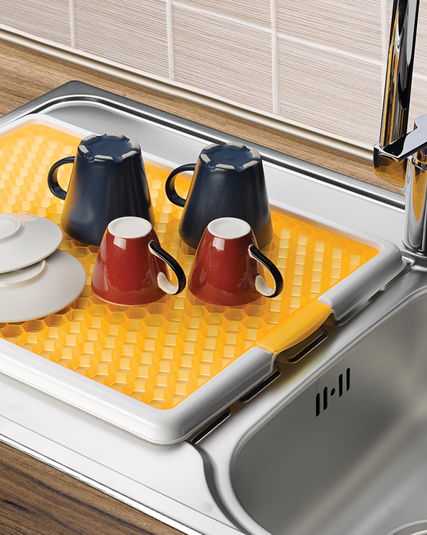 Сушилка для посуды G-529 с поддоном 350*436*20 мм, полипропилен, в ассортименте