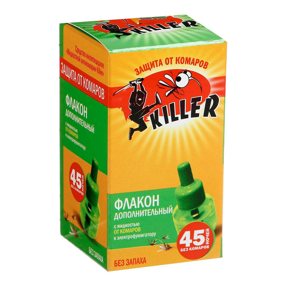 картинка Жидкость Киллер от комаров, 45 ночей, зеленый, флакон 