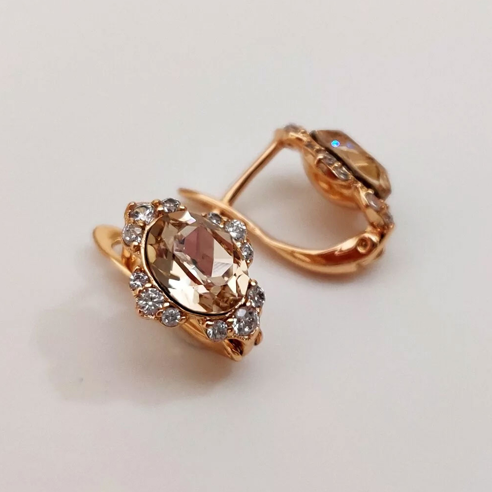 Бижутерия Серьги,кристаллы Swarovski, ювелирный сплав, 0,6 см
