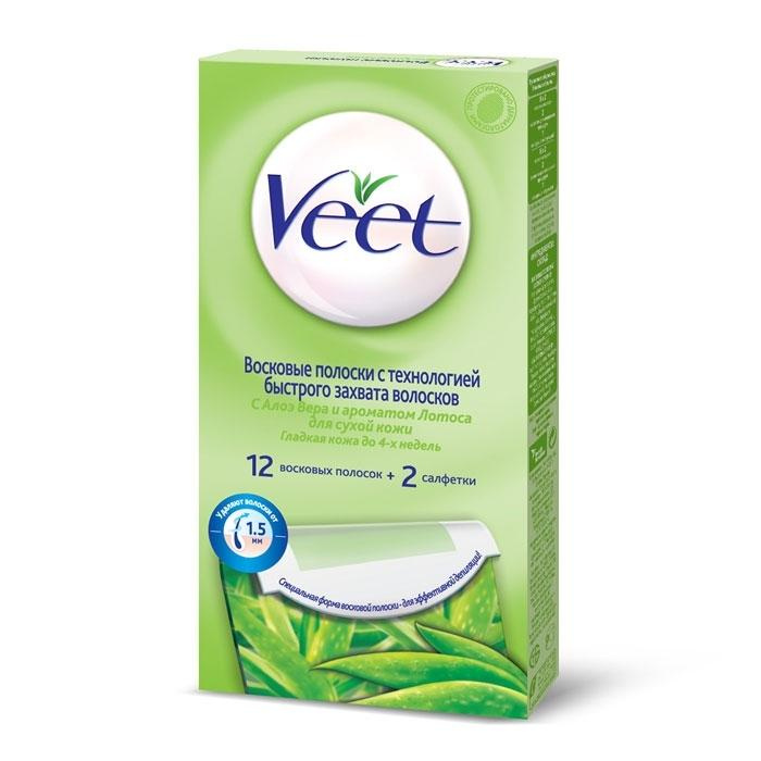 картинка Восковые полоски Veet Easy Gelwax, для сухой кожи, 12 шт 
