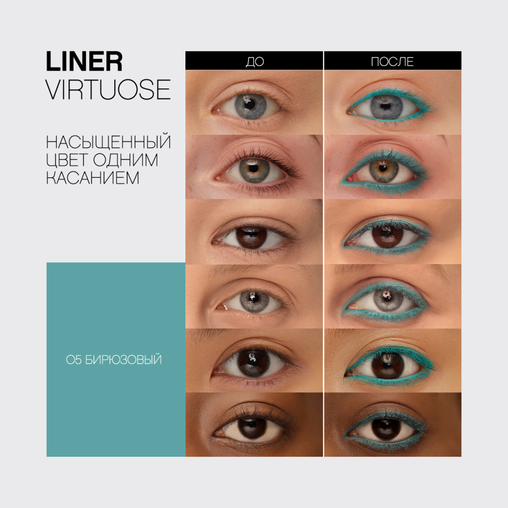 картинка Карандаш-каял для глаз Vivienne Sabo Virtuose гелевый устойчивый, бирюзовый, тон 05 