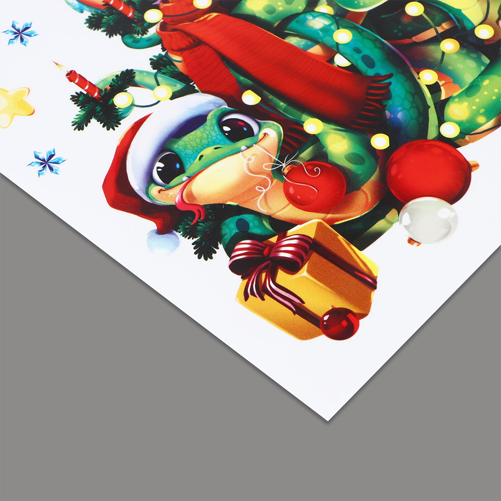 Наклейка на окно 10385097 Змея 2025, Новый год 20*34,5 см