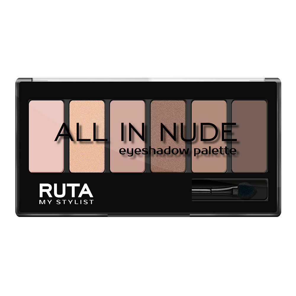 картинка Тени для век Ruta All in Nude палетка 6 оттенков, горячий шоколад, тон 102 
