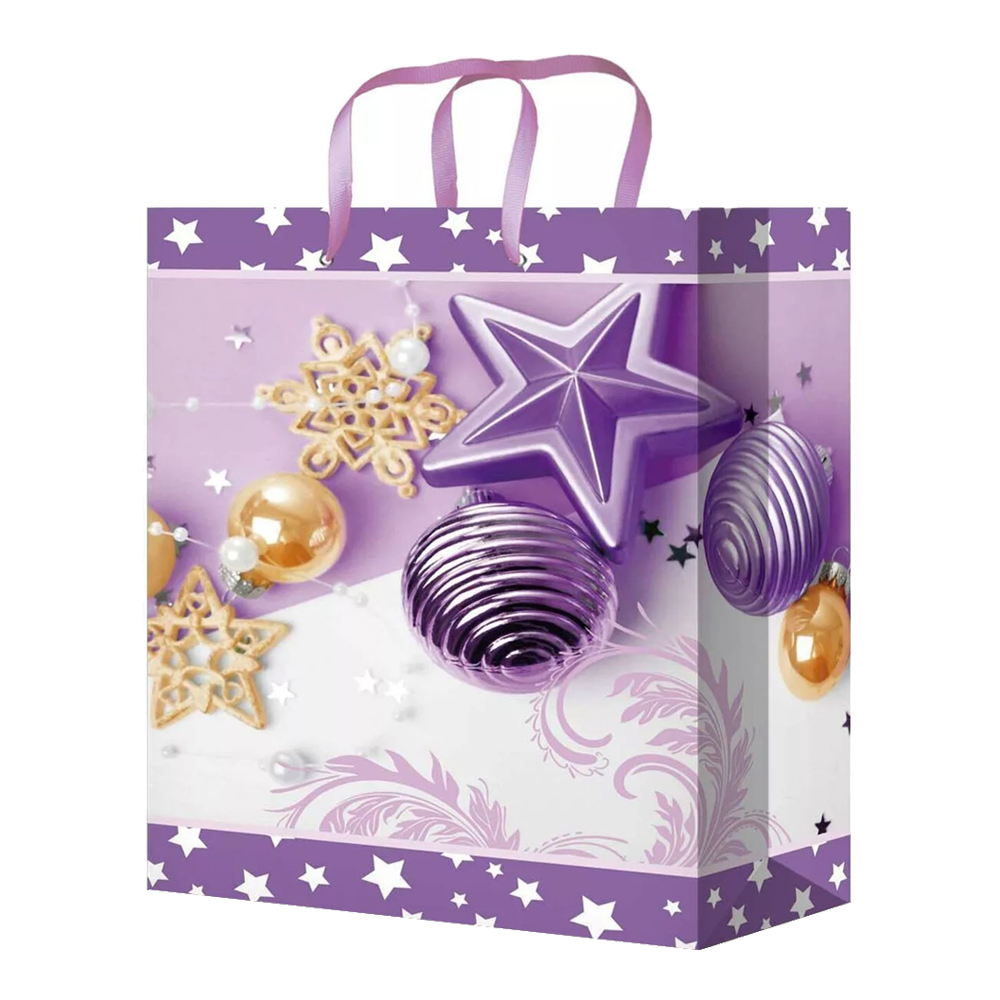 Пакет подарочный MS-625/626/627/628/629 Новогодний подарок 14*20*6,5 см, микс