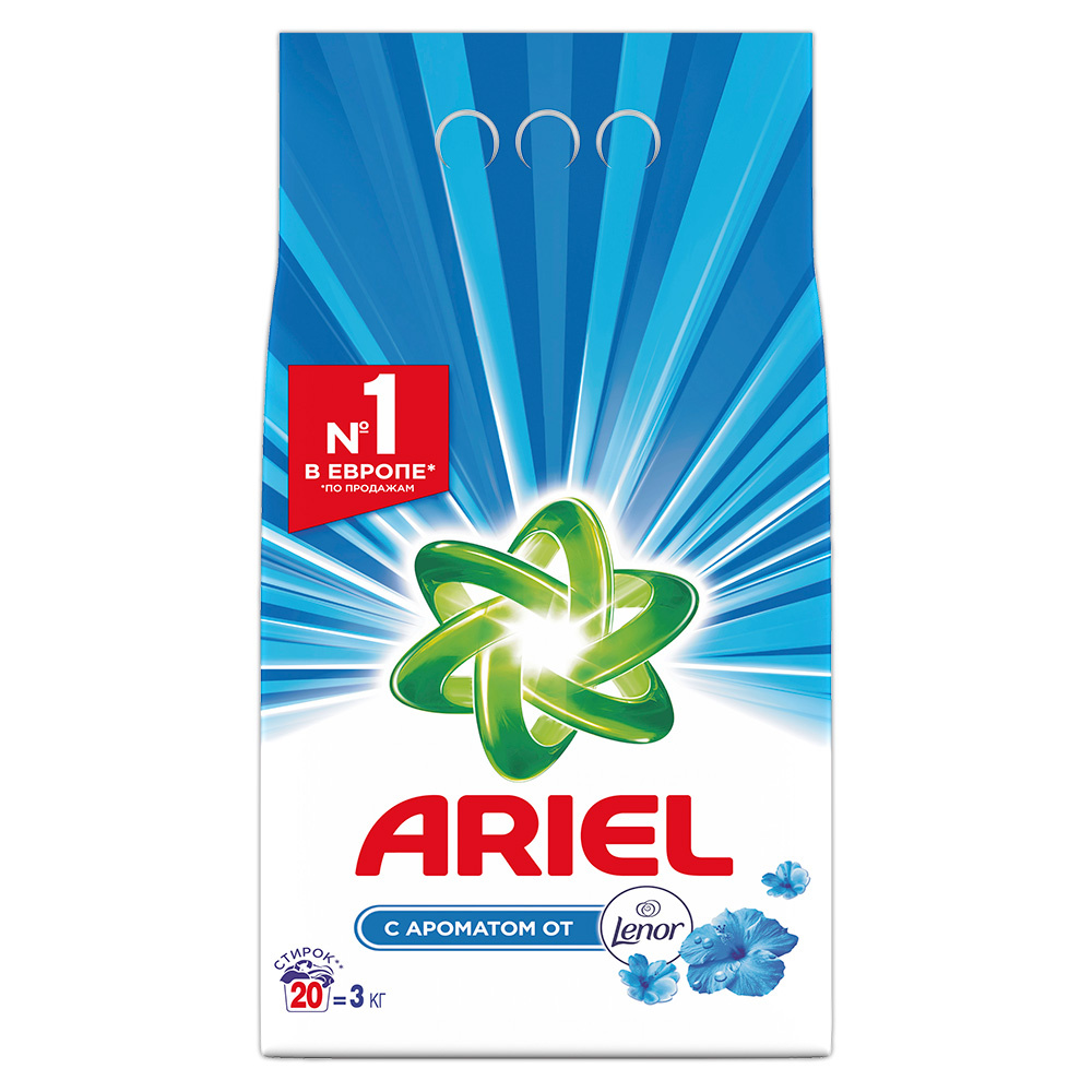 картинка Стиральный порошок Ariel Lenor Effect с кондиционером, автомат, 3 кг 