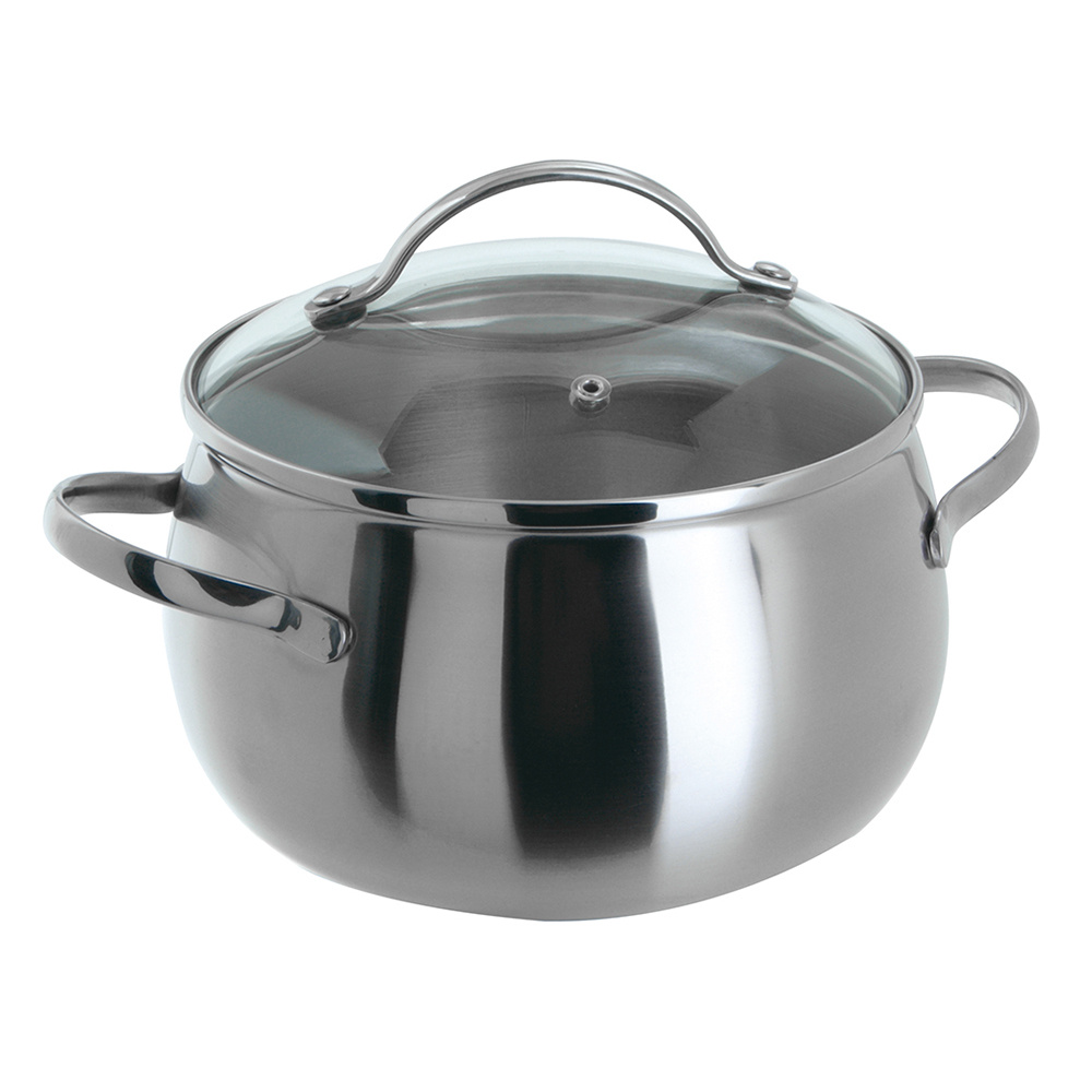 Кастрюля Regent Apple 93-D-3 со стеклянной крышкой, из нержавеющей стали, 3,6 л