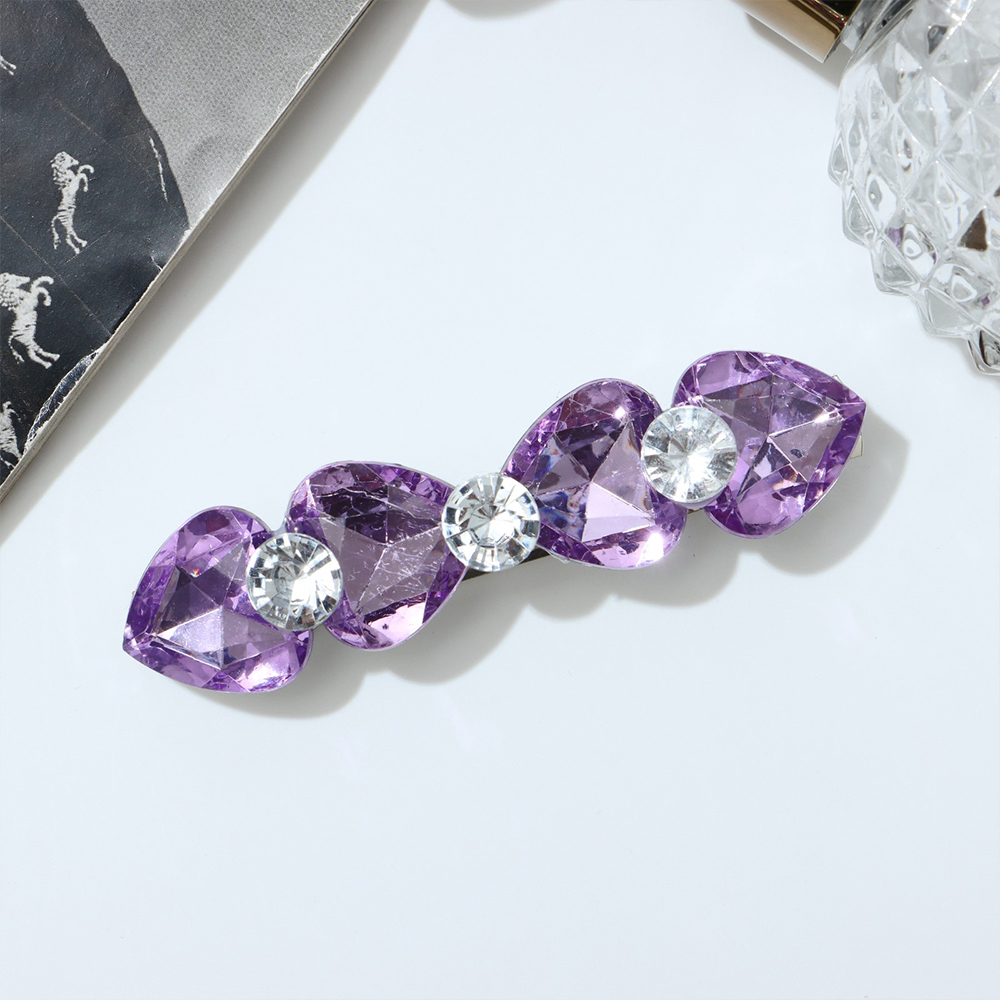 картинка Заколка-автомат для волос 2788980 Грани, сердечки, в ассортименте, 8 см 