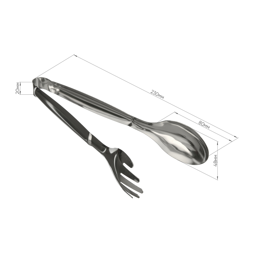 картинка Щипцы кондитерские AST-002-ЩВ-20 Вилка - ложка, 20 см, нержавеющая сталь 