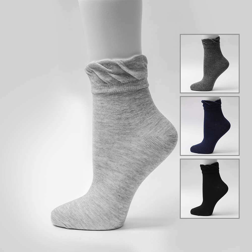 Носки женские Oemen WA5614 хлопковые, однотонные с резинкой-юбочкой, размер 23-25, в ассортименте