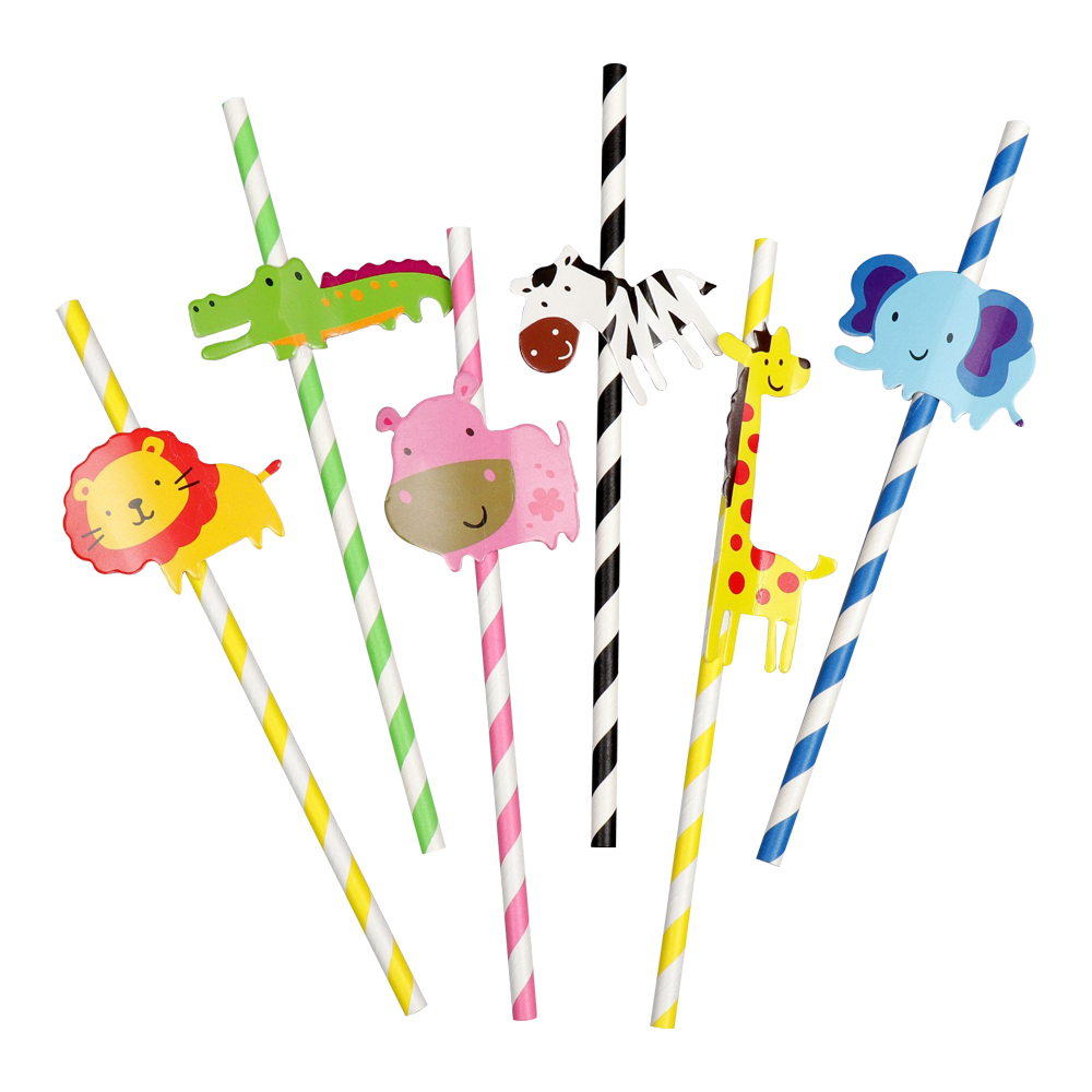 Трубочки 5153971 для коктейля Зоопарк, 6 шт