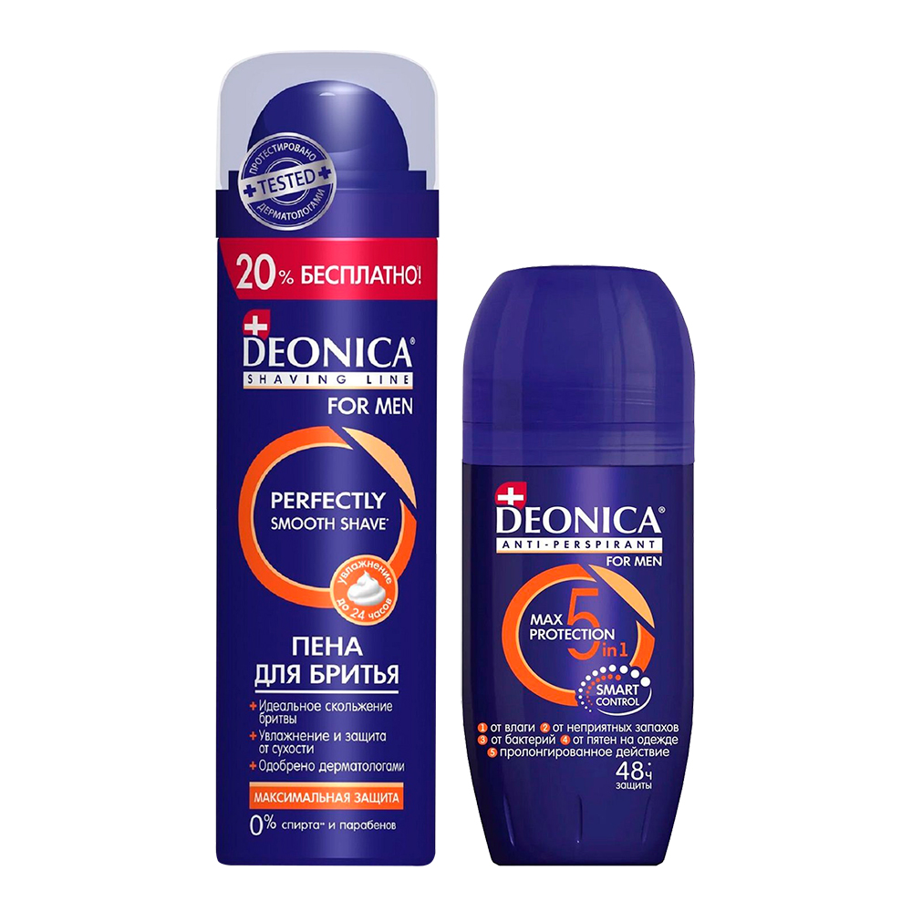 картинка Набор подарочный Deonica Заряд энергии (пена для бритья + антиперспирант ролик), мужской 