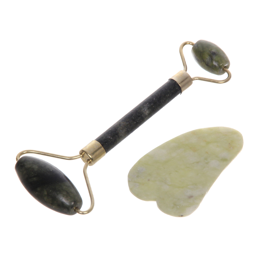 картинка Массажер 213-040 для лица и шеи декольте Gua sha - Яшма, 2 шт, в ассортименте 