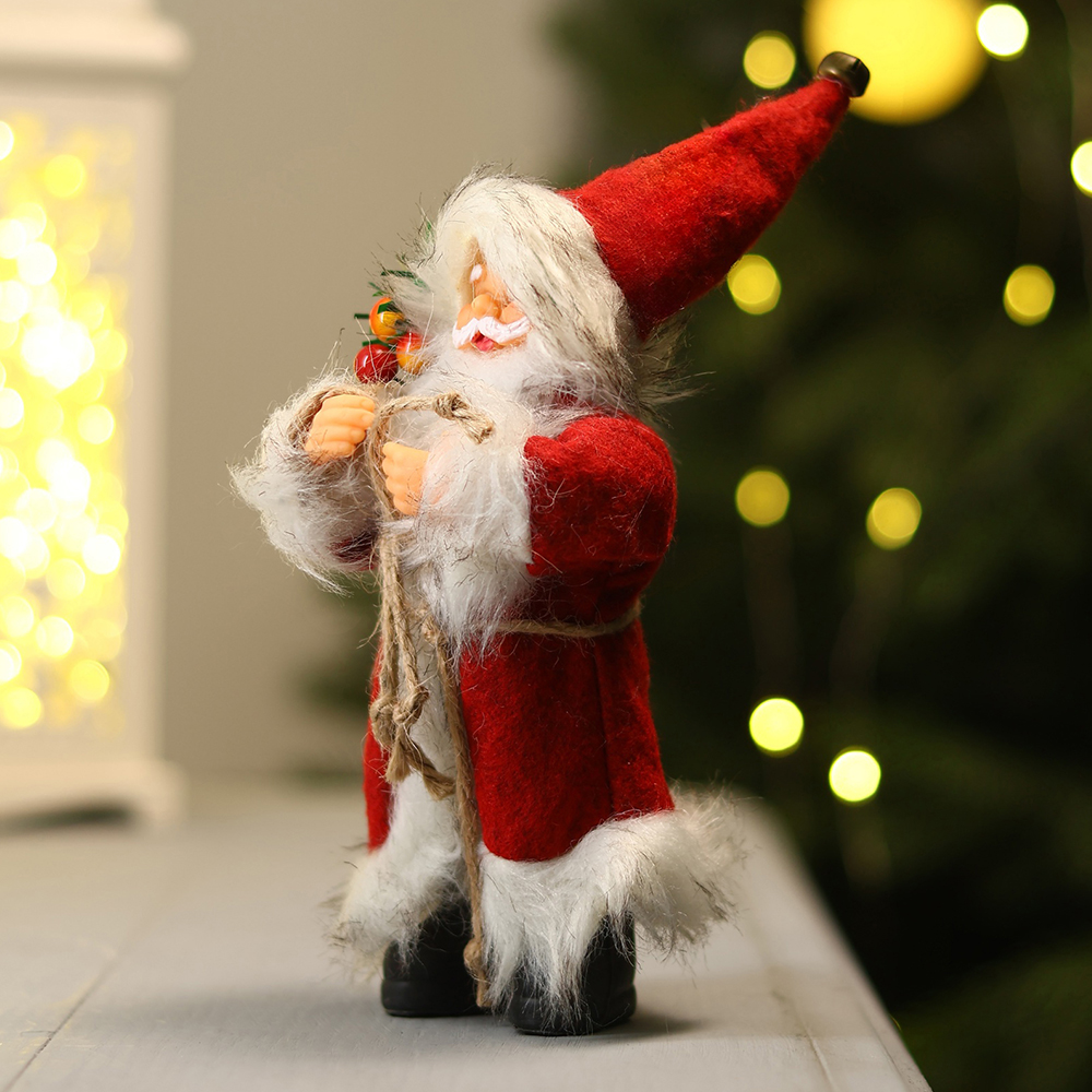 НГ Игр.Дед Мороз 4316754 В красной шубке, с лесными гостинцами 16 см