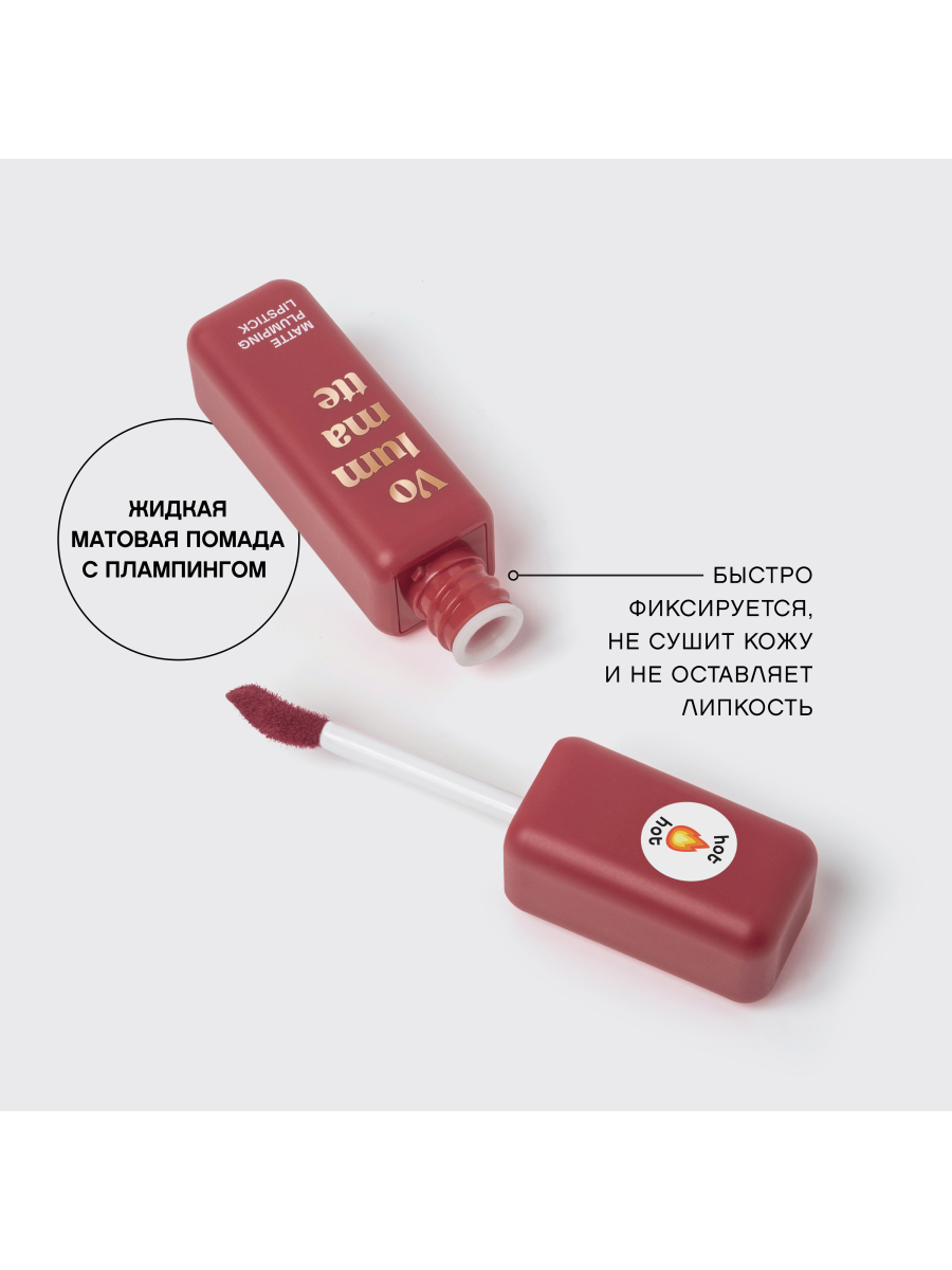 картинка Помада для губ Vivienne Sabo Volummatte матовая с плампингом, Вишневый, тон 05 3 мл 