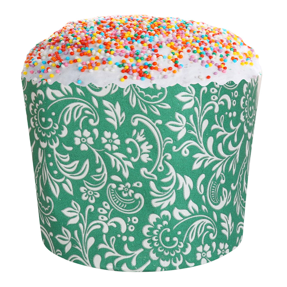 Форма для выпечки бумажная Флора Зеленая 124*90 мм