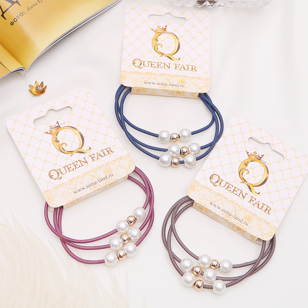 картинка Резинка для волос 2789037 Валерия, жемчужные шарики, микс 