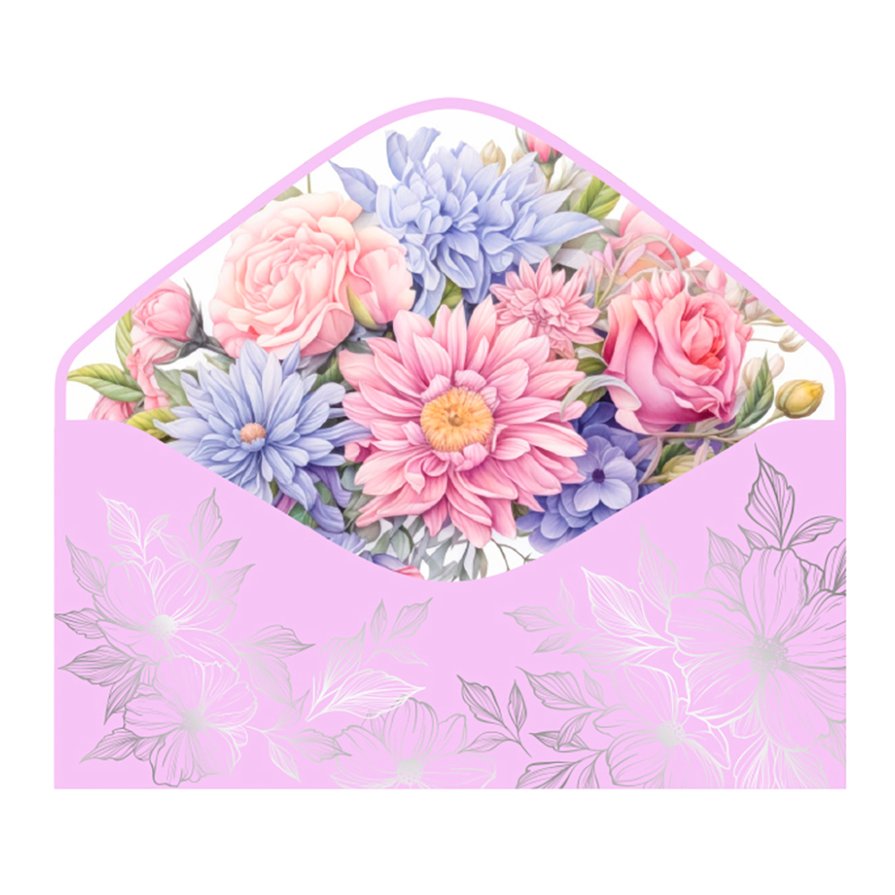 Конверт для денег ч53064к Поздравляем!, цвет: светло-фиолетовый