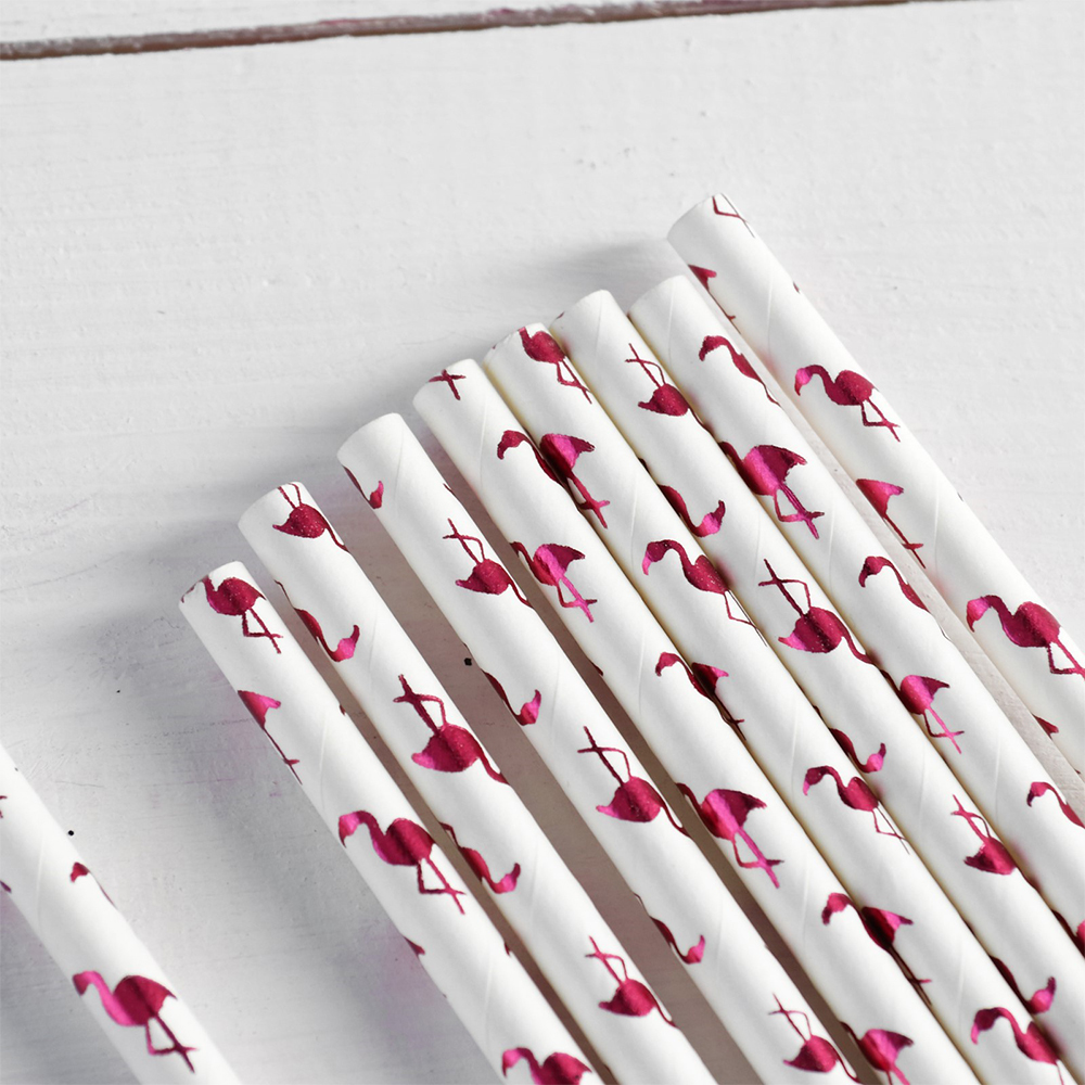 Трубочки 3823291 для коктейля Фламинго, 12 шт