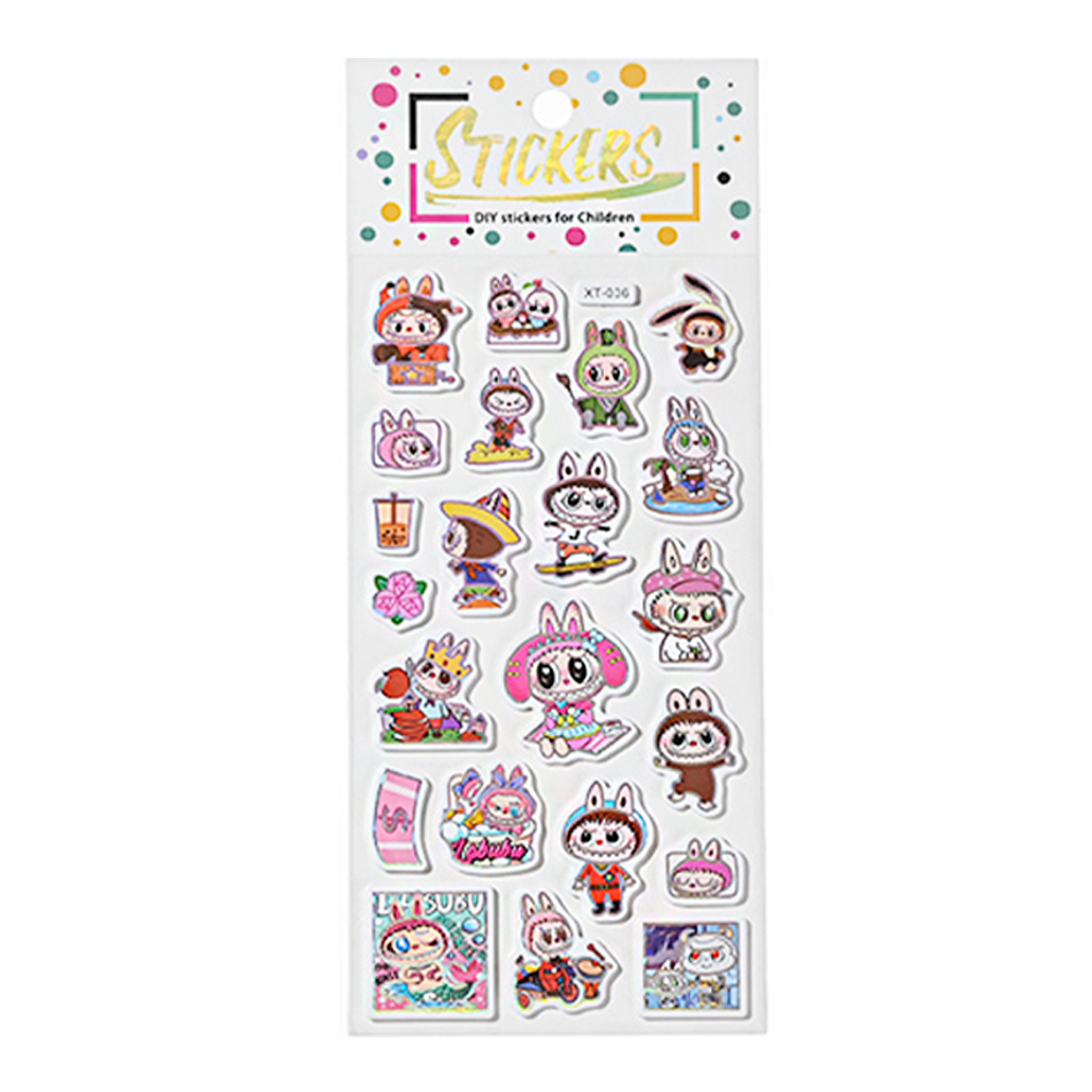 Наклейки M-20620 Зубастик объемные, 6 дизайнов 10,5*25 см