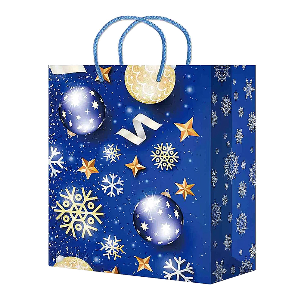 Пакет подарочный М-292/293/294/295/296 новогодний, 5 дизайнов 18*22*10 см, в ассортименте