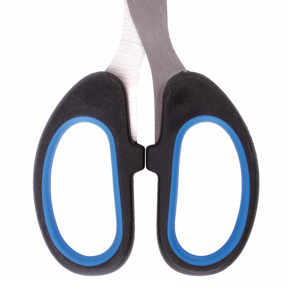 Ножницы канцелярские Brauberg 236447 Classic+, цвет: черно-синий, классической формы, 160 мм