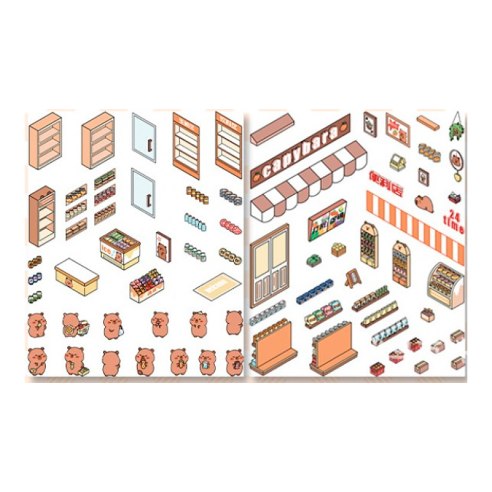 Румбокс M-20550 Капибара, с наклейками, 8 дизайнов 15,5*22,5 см