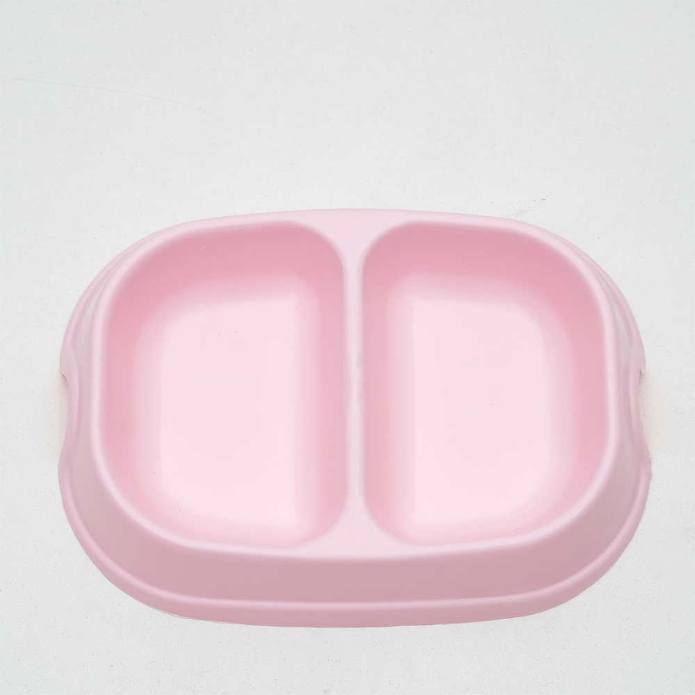 картинка Миска для животных 1430464 двойная 2*200мл, пластиковая, розовая 