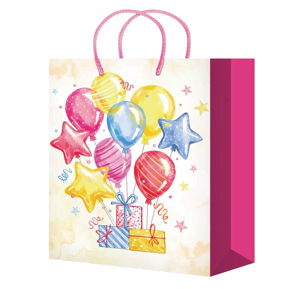 Пакет подарочный М-2037/2038/2039/2040/2041 Подарочек 18*22*10 см, в ассортименте