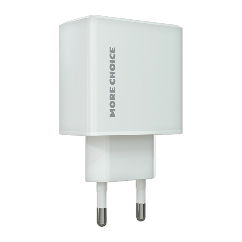 картинка Зарядное устройство MoreChoice NC61 СЗУ USB+Type-C PD 20W+QC3.0 3.0A, белый 