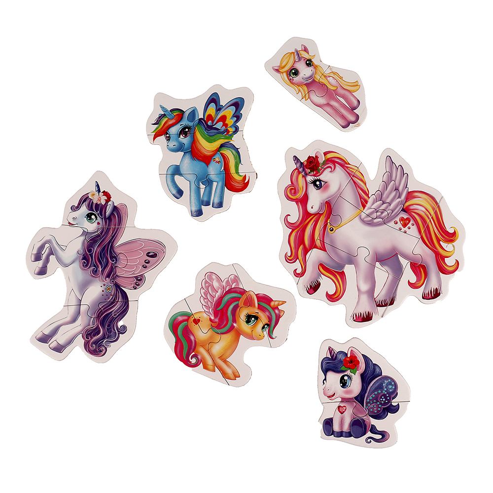 картинка Пазл 327336 Единороги, макси 150*180*40, 6 элементов 