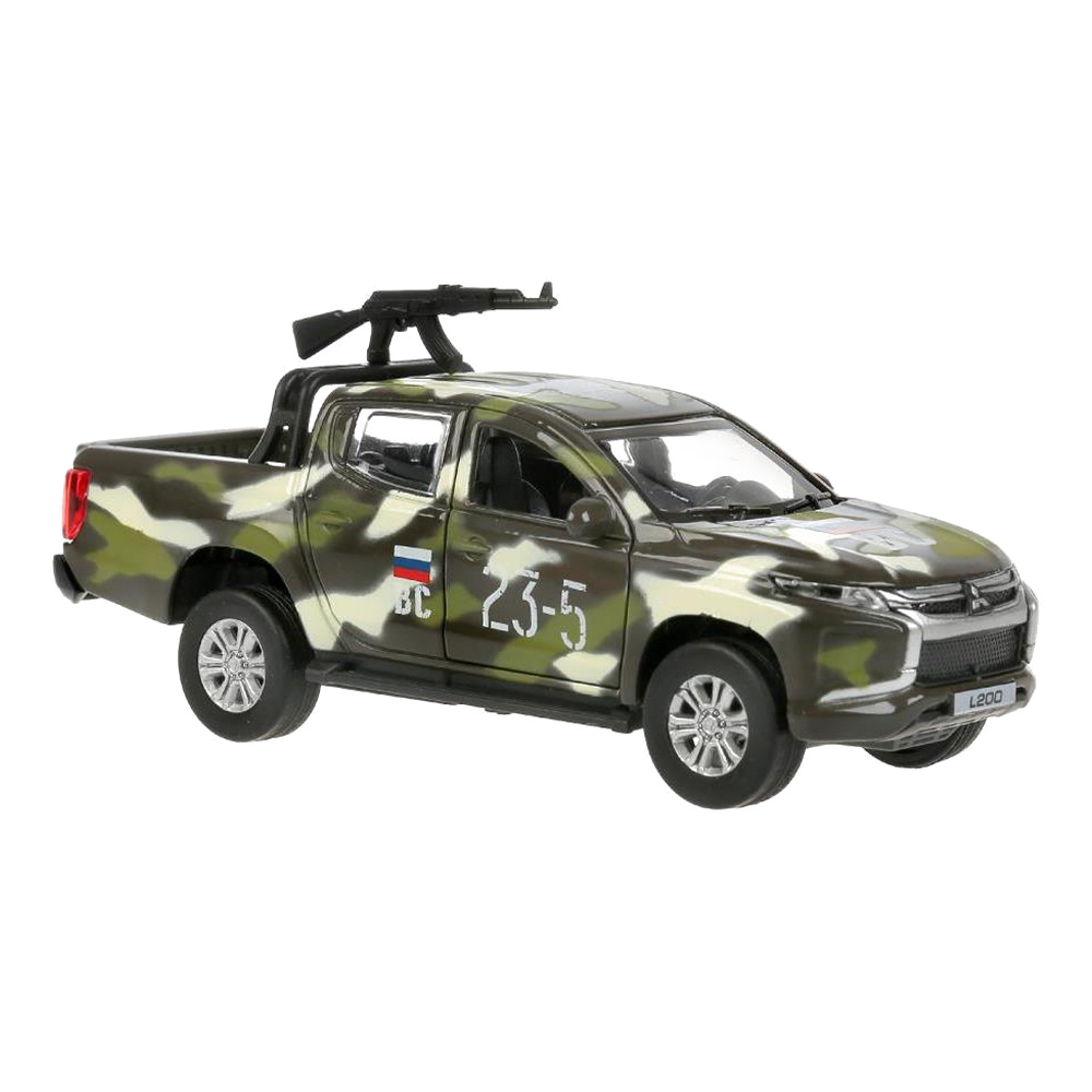 картинка Машина L200-12MIL-ARMGN Технопарк Mitsubishi L200 PICKUP Камуфляж, инерционная, 13 см, металл 