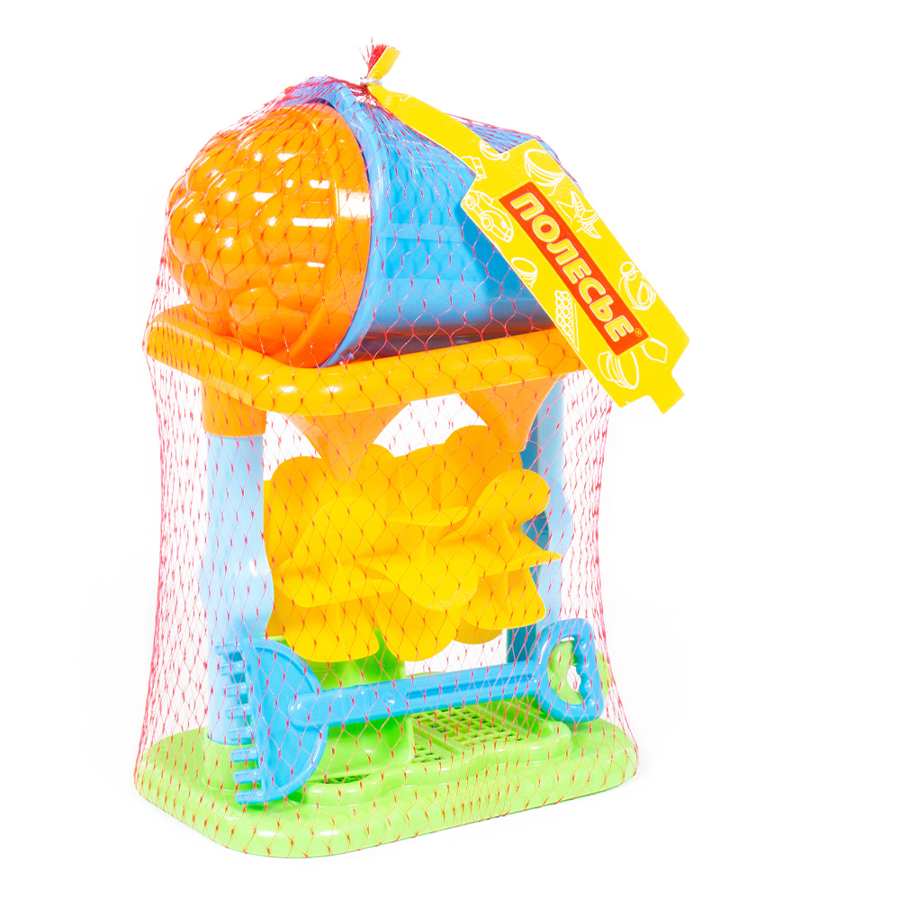 картинка Набор для песочницы 35752 Полесье песочная мельница,ведро,лопатка,грабельки,формочка, в ассортименте 