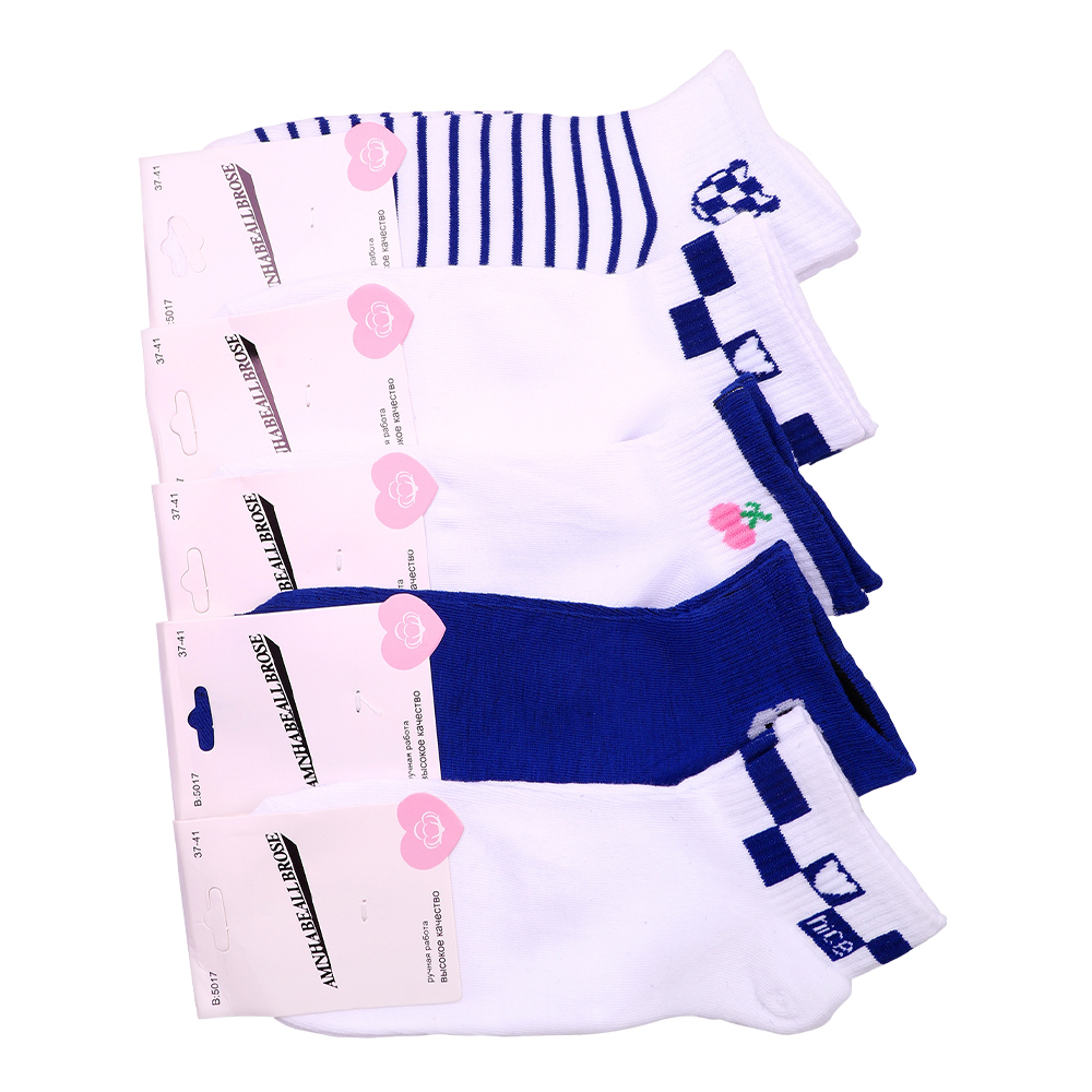 Носки женские Иваново В5017-2 Амина, короткие, с эластичной резинкой, с рисунком, размер 37-41, в ассортименте