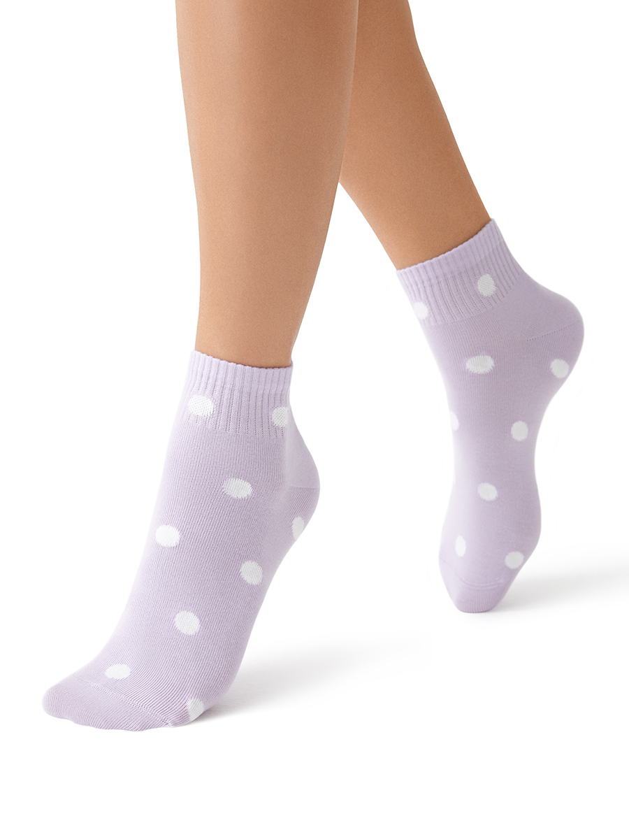 Носки женские Minimi MINI TREND 4209 с высокой резинкой в горошек, размер 35-38, Lilla