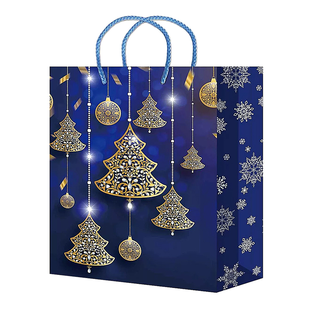 Пакет подарочный М-292/293/294/295/296 новогодний, 5 дизайнов 18*22*10 см, в ассортименте