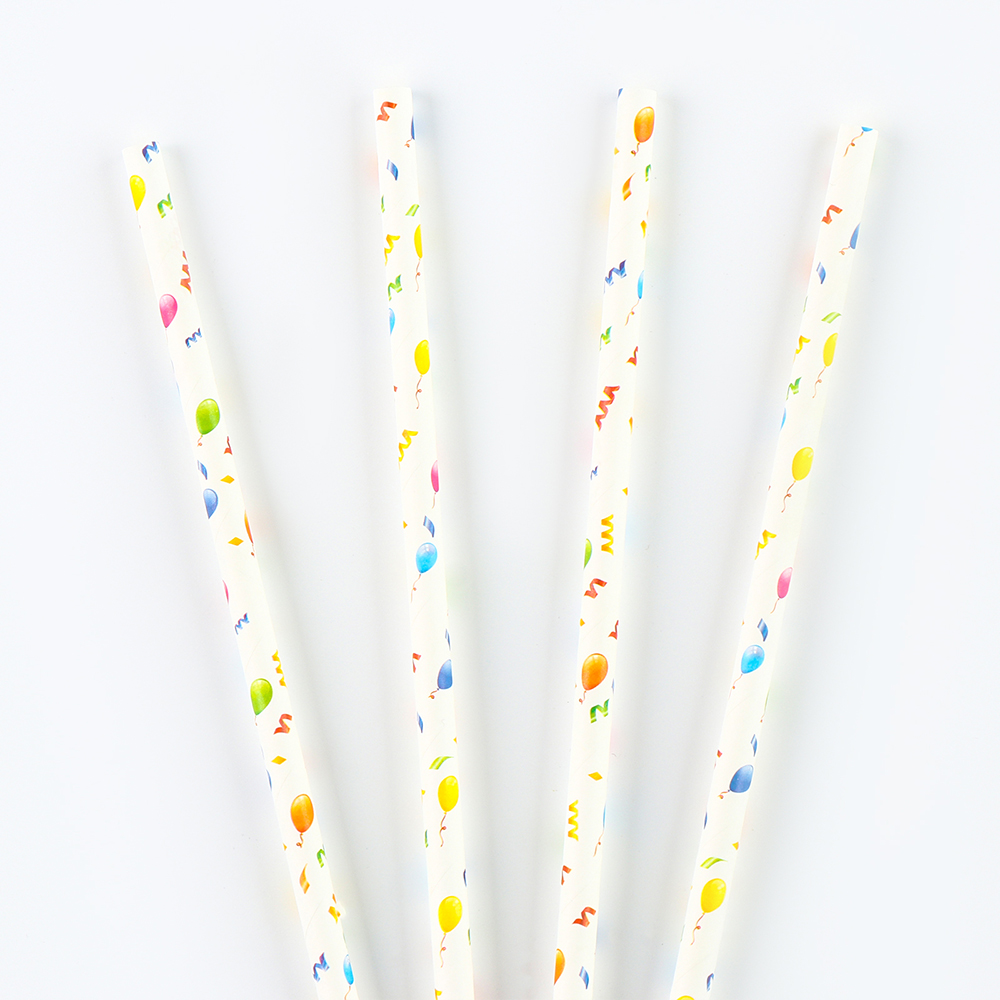 Трубочки 7145170 для коктейля Вечеринка, 12 шт, белый, разноцветный