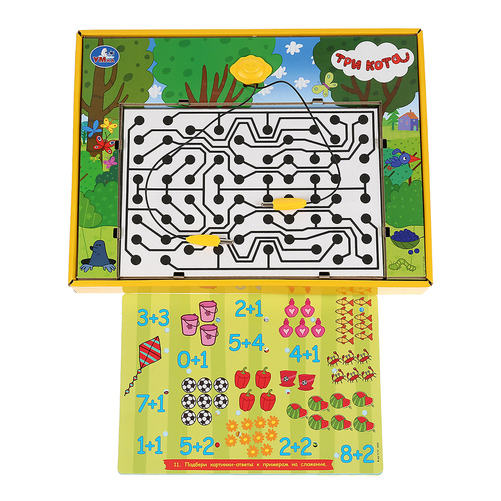 картинка Настольная игра HT662-R Три кота электровикторина, азбука и счет, 100 вопросов 