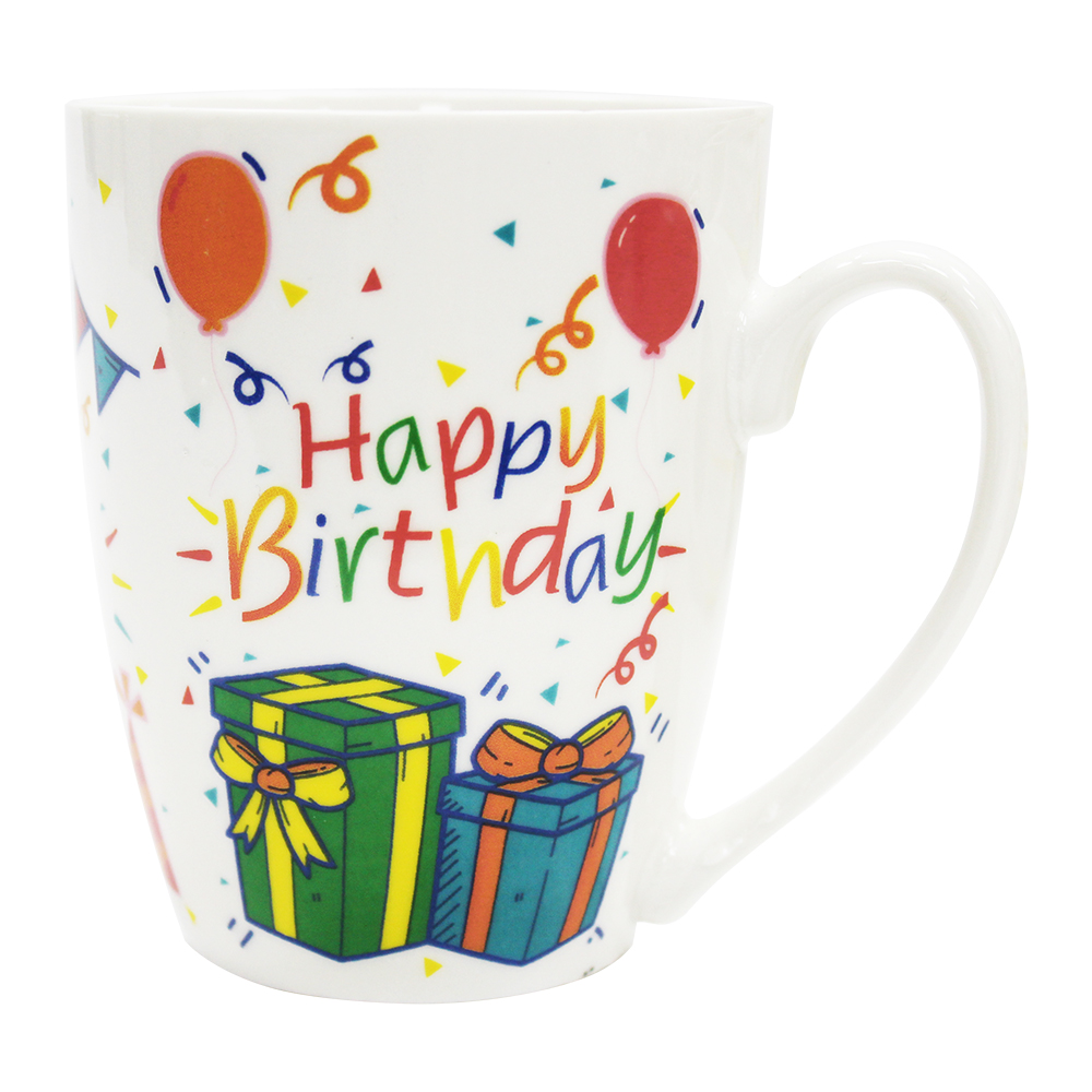 Кружка KKR-97 4 дизайна, Happy Birthday, керамика, 360 мл