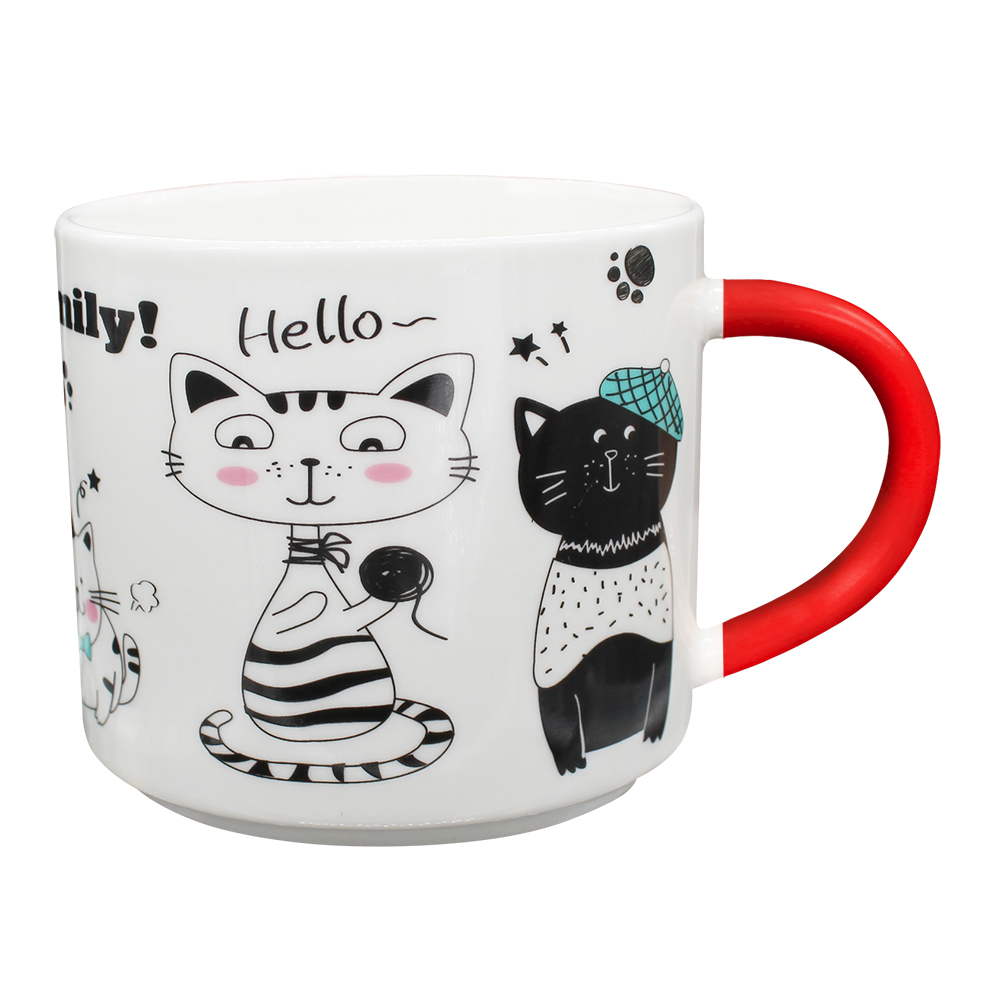 Кружка керамическая KKR-211-2 коты, в ассортименте, 430 мл