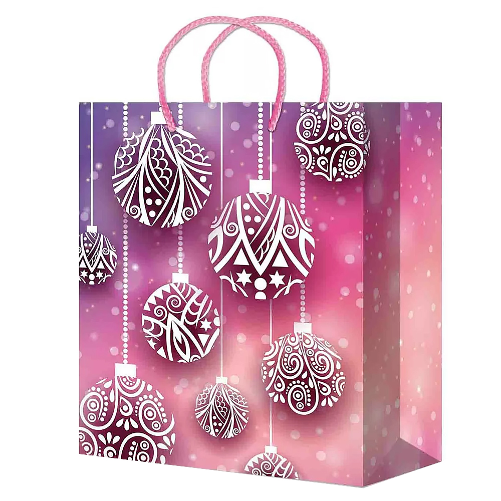 Пакет подарочный S-150/151/152/153/154 Шарики, елочки 11*13*6 см, в ассортименте