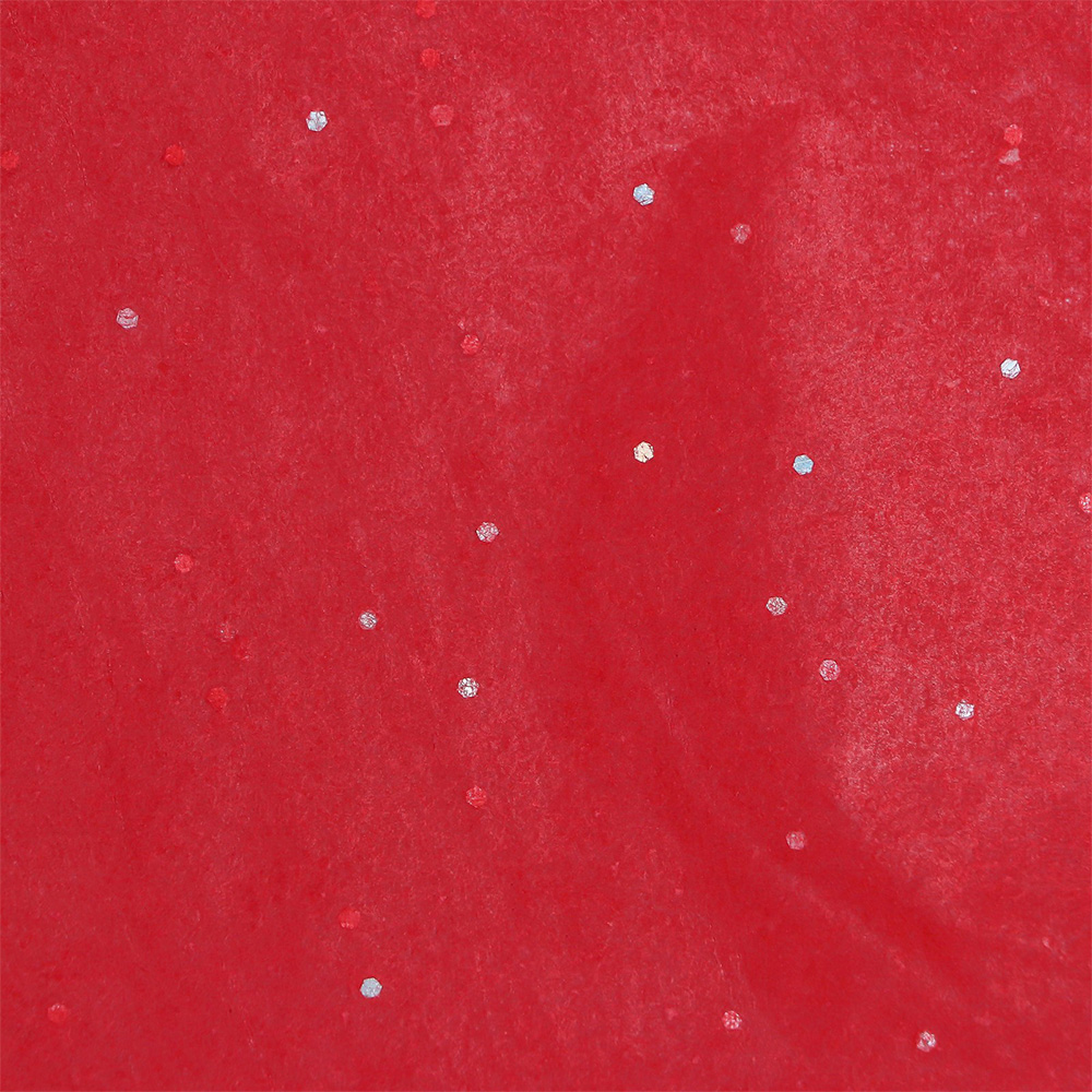 Бумага упаковочная 9618342 тишью, Конфетти 50*66 см, красный