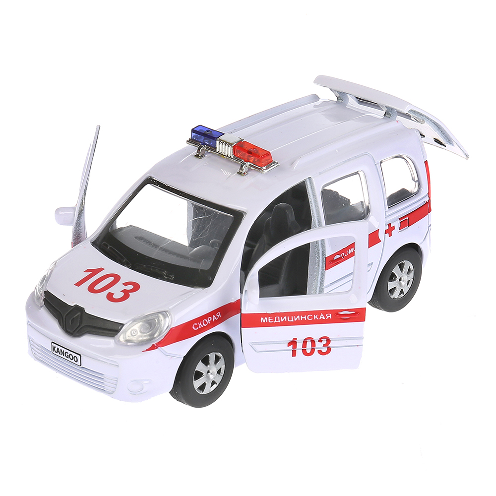 картинка Машина 268493 Технопарк Renault Kangoo Скорая, инерционная, 12 см, металл 