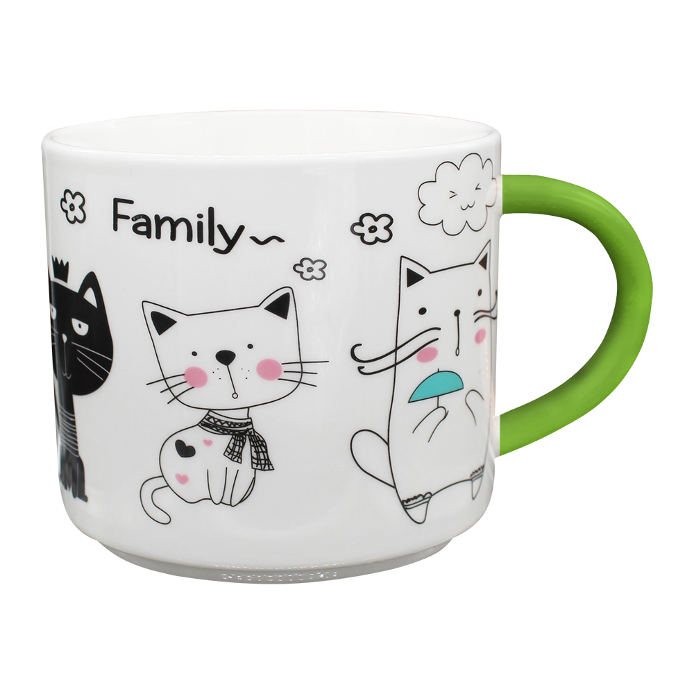 Кружка керамическая KKR-211-3 коты, в ассортименте, 430 мл