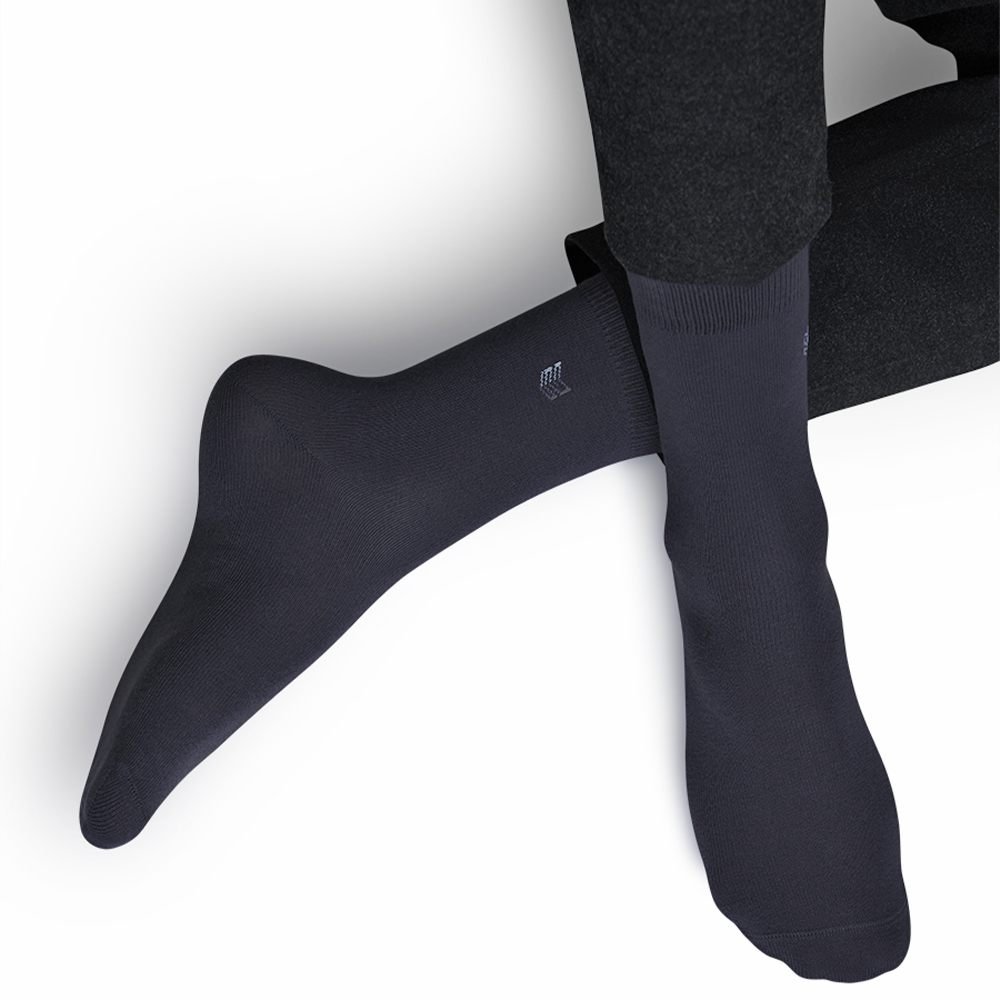 Носки мужские Omsa ECO 406 с рисунком на паголенке Зиг-заг, размер 39-41, Grigio Scuro