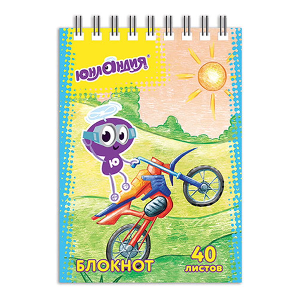 Блокнот Юнландия 129858 А7 гребень Юнландик Сладости, клетка, 40 листов