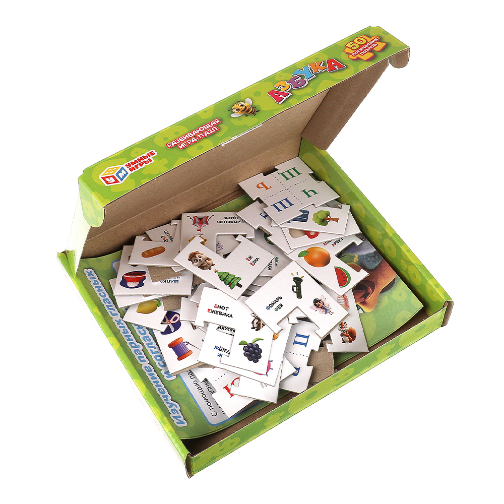 картинка Развивающие карточки 0868 Азбука, 50 логических пазлов 