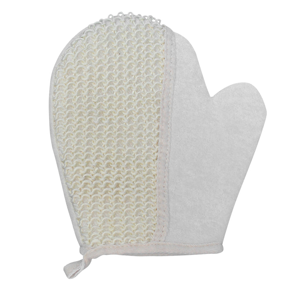 картинка Мочалка для тела ММ-02 рукавица, материал: лен, полиэстер 