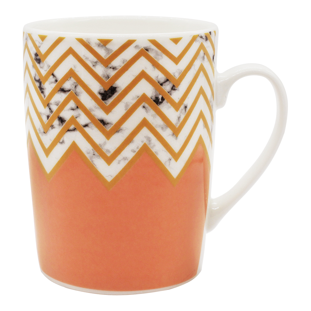 Кружка керамическая KKR-175 Оранжевый узор, 370 мл