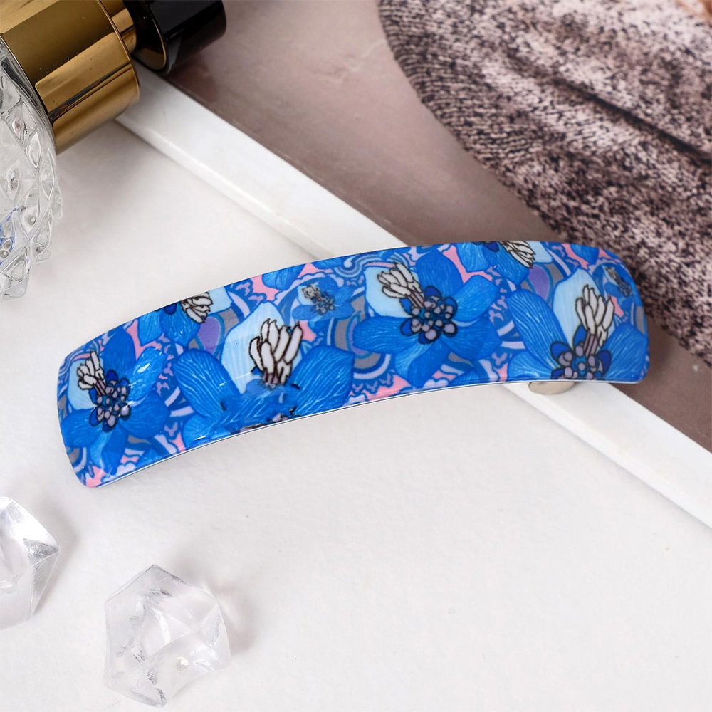 картинка Заколка-автомат для волос Queen fair 5144545 Цветочная абстракция, 8,7 см, микс 